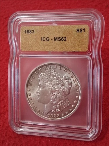 1883 Morgan S$1 Silver Dollar  ICG MS 62                              #MF-1143