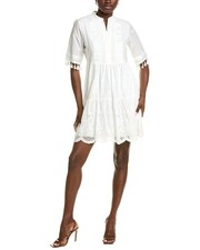 Tahari Asl Tiered Mini Dress Women's White 8