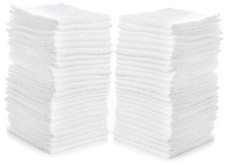 Cotton White, 40 Pack, Size:2&rdquo;x2&rdquo; 1 Washcloths