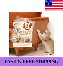 17Pack- anti Cat Scratch Furniture Protector, Clear Couch Protector from Cat Cla