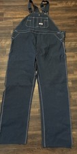 New Old Stock Vintage 90s Roundhouse Overalls Blue 11-2/3 oz Denim Bib 40" x 32"