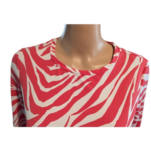 IBKUL Size M Zazu Mesh UPF 50 Zebra Print Watermelon Pink Golf Athleisure - Picture 2 of 11