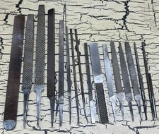 17 Vtg Nicholson Hand File Tool Mixed Lot USA Flat Round Square Wedge Rasps