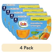  4 pack Dole Fruit Bowls Mandarin Oranges in 100 Fruit Juice, 4 oz Cups