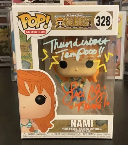 Luci Christian Nami One Piece #328 Signed Funko Pop Auto and Quote JSA