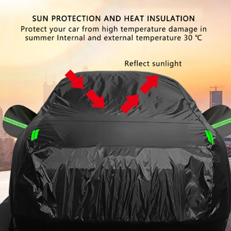 Full Car Cover for Outdoor Sun Dust Scratch Rain Snow Waterproof Breathable Foto 3 de 4