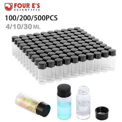 4/10/30ml Glass Vials Clear Sample Vials Lab vials Small Vial with Screw Cap 500