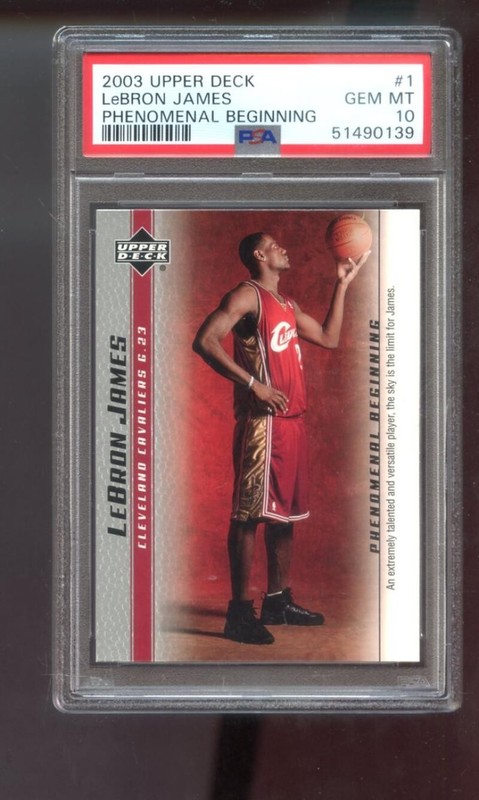 2003 Upper Deck Phenomenal Beginning #1 Lebron James ROOKIE RC PSA 10 Graded Car