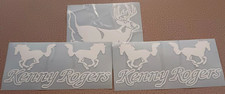 3 UNUSED 1990s Kenny Rogers Roasters LOGO DECALS Window Vehicle Horses Deer