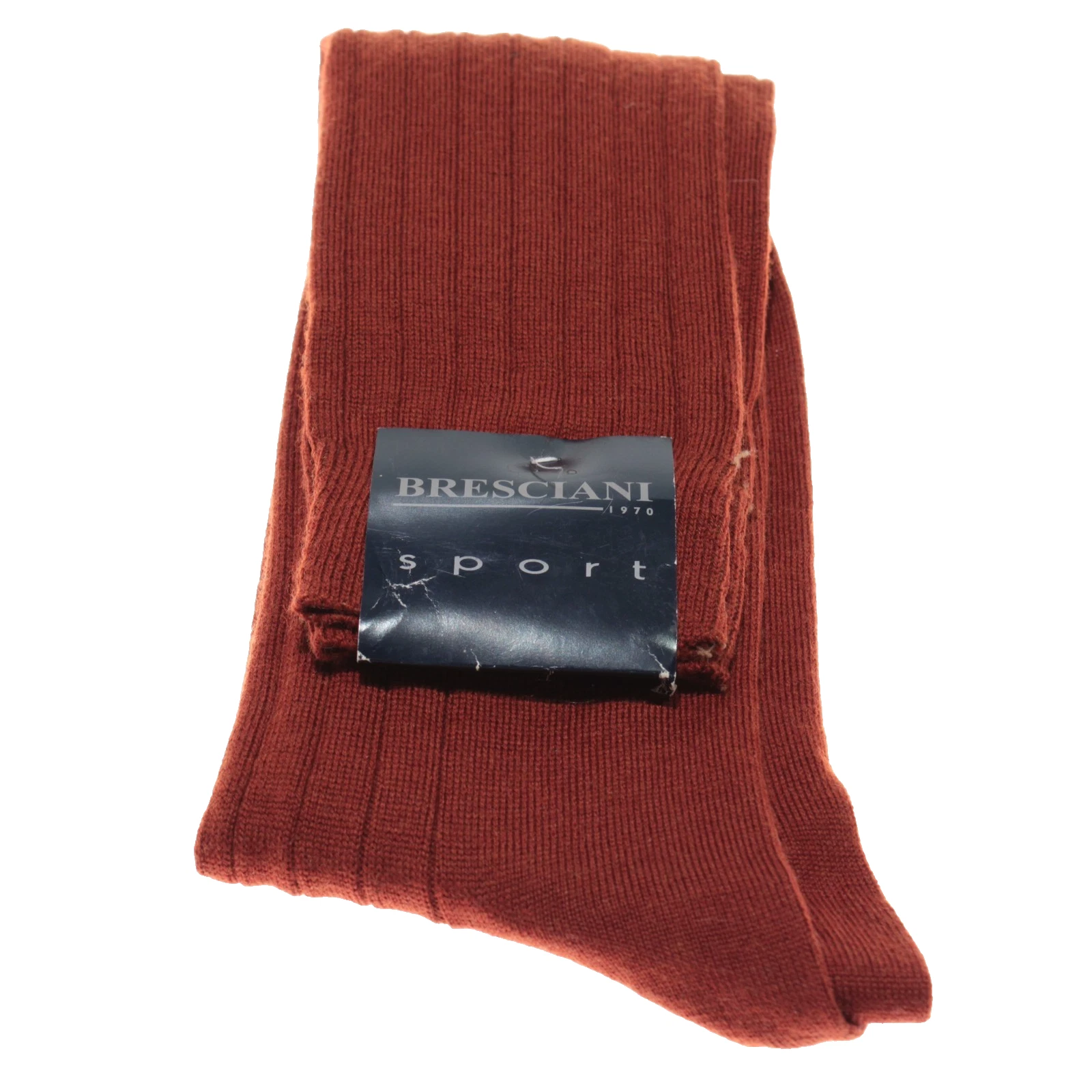 Bresciani NWT Over the Calf Dress Socks One Size in Red Wool Blend Made in Italy