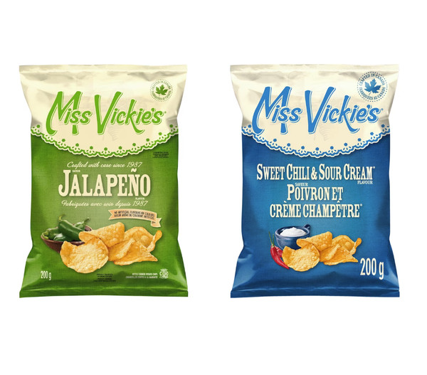 Crema agria de chile dulce Miss Vickies / papas fritas jalapeño 200 g -1 sabor cada una