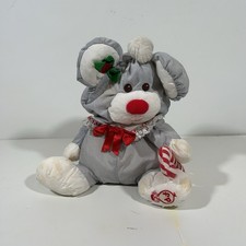 Fisher Price Puffalumps Christmas Mouse 1987 Plush 8016 Candy Cane