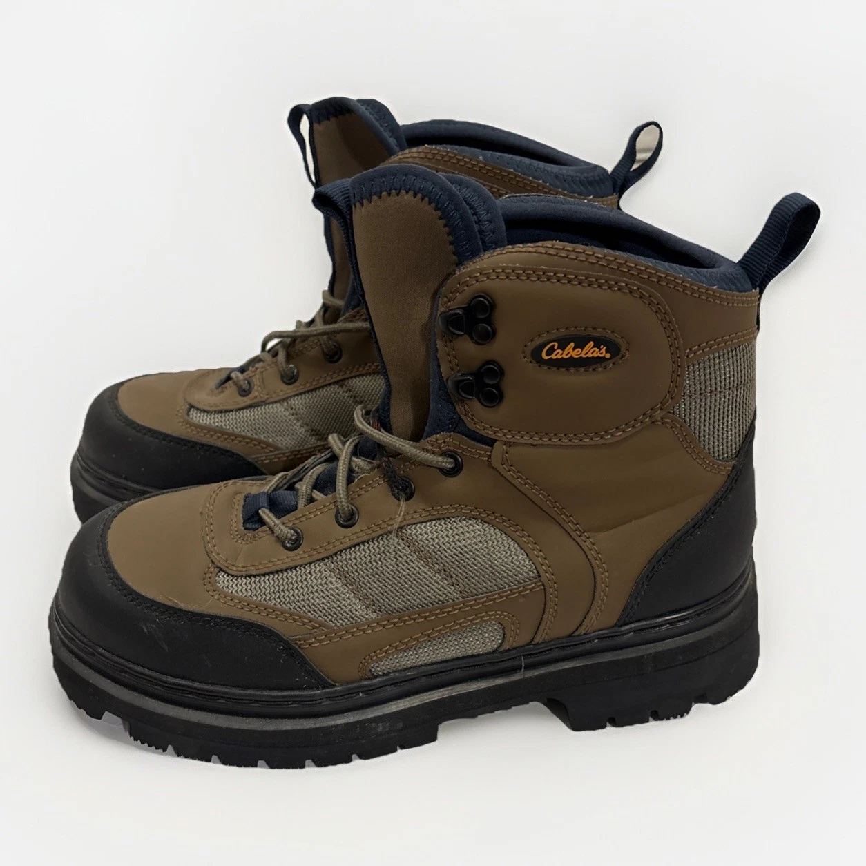Cabelas Ultralight Wading Boots Mens 10 Brown Lug Sole Fly Fishing Studded