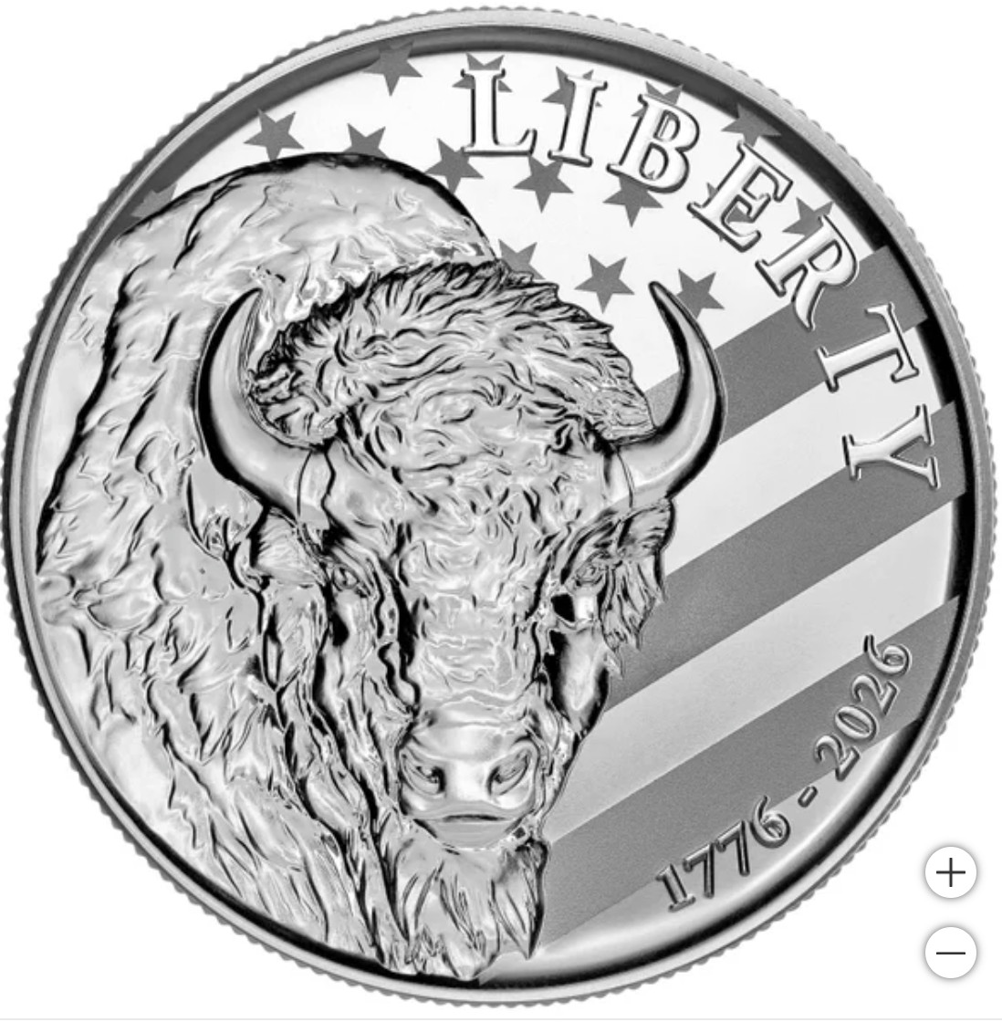 10 oz. 2026 Buffalo Silver Round Sunshine Minting America 250th Anniversary