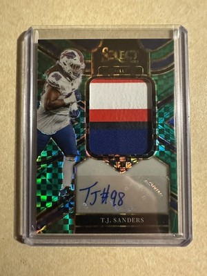 2025 Panini Select T.J. Sanders JRS-TSS Jumbo RC Signature Swatches Green #d 4/5