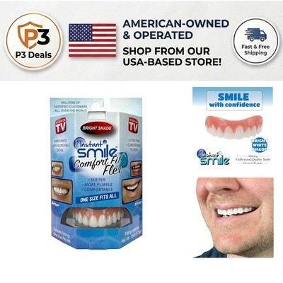 Comfort Fit Flex Upper Veneer Cosmetic Teeth - Instant Smile Makeover, One Size