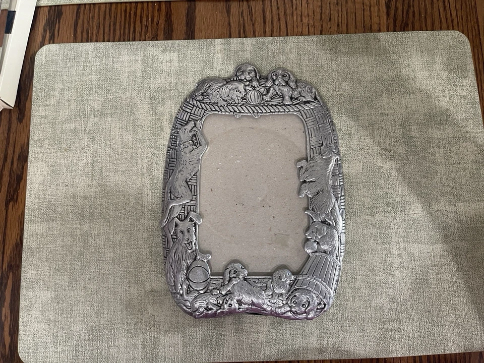 Marco de perro cachorro Arthur Court 1987 vintage tamaño foto 5x7 Foto 2 de 4