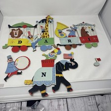 VINTAGE CARDBOARD CIRCUS CHARACTERS NURSEY WALL HANGINGS READ 60'S DOLLY TOY CO