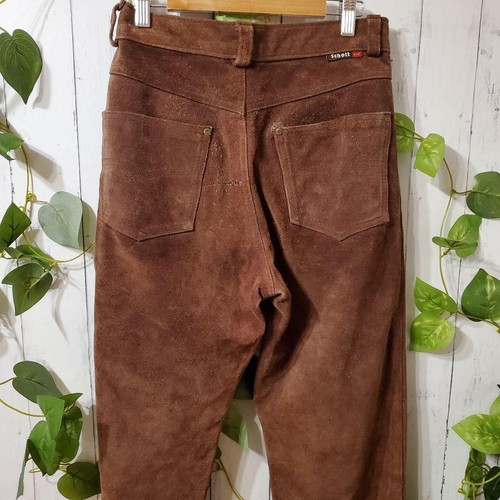 SCHOTT suede leather pants made in USA schott American casual w28 - Picture 15 of 18