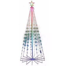 12 Ft. Multicolor Pre-Lit LED Cone Artificial Christmas Tree with 832 Lights RGB