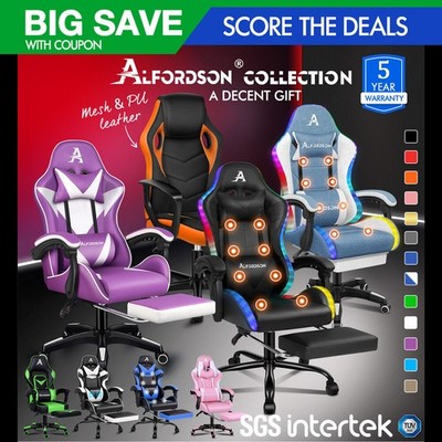 ALFORDSON Gaming Office Chair Racing Executive Footrest Computer