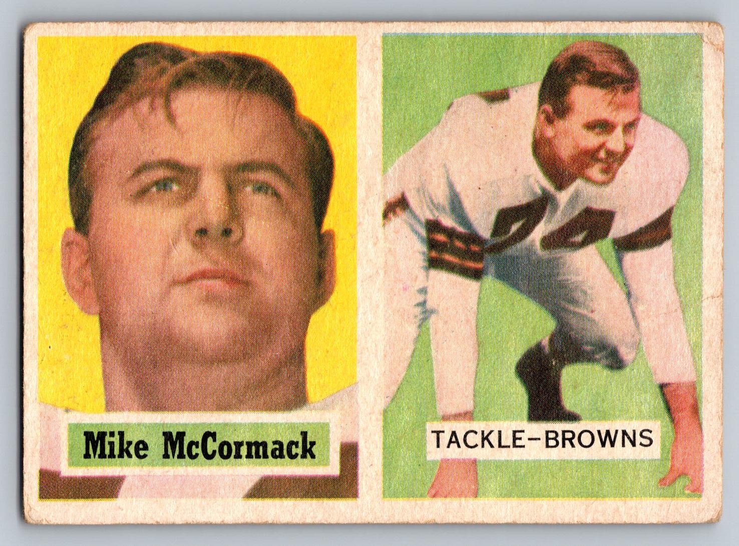 1957 Topps #3 Mike McCormack Cleveland Browns