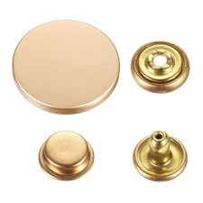 30 Set Press-Stud Cap Button 25mm Metal Snap Fastener for Canvas, Matte Gold