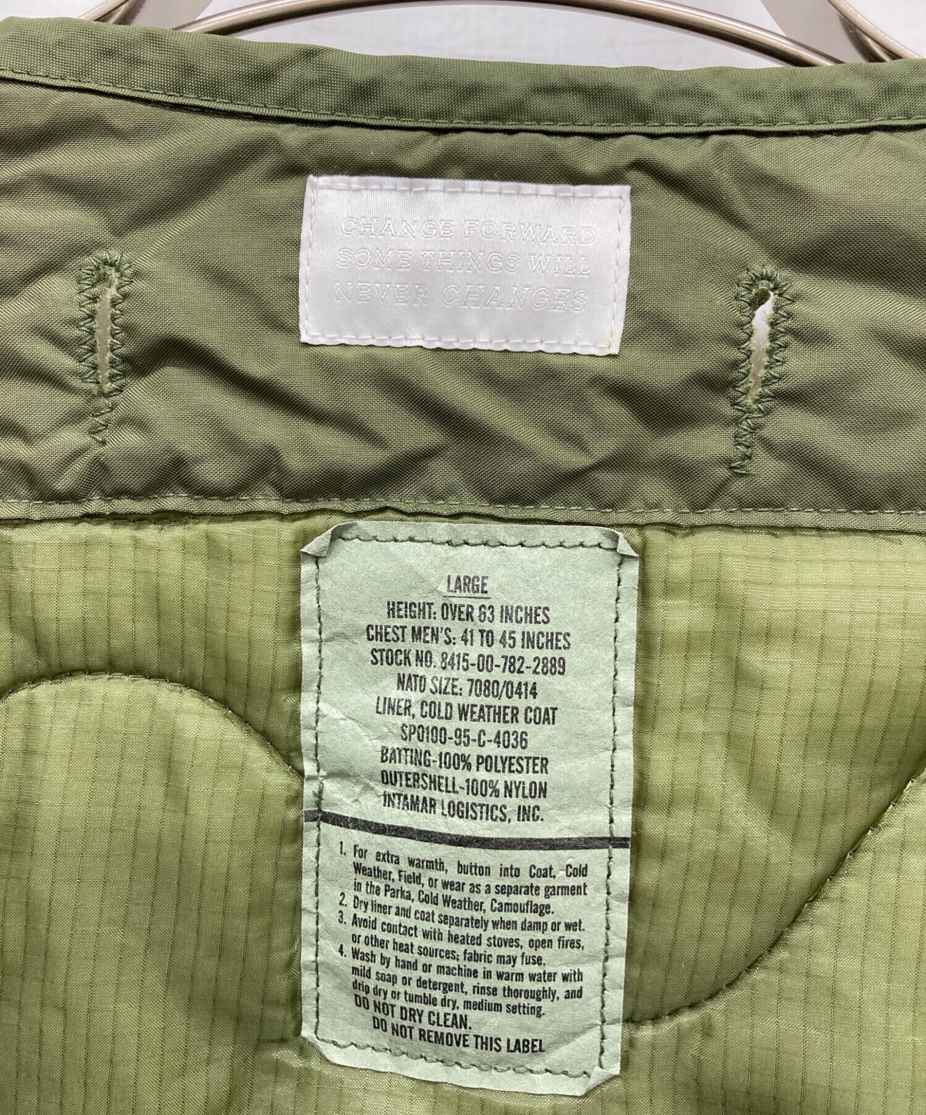 CHANGES Remake liner jacket Size: LARGE Khaki Men - image 4