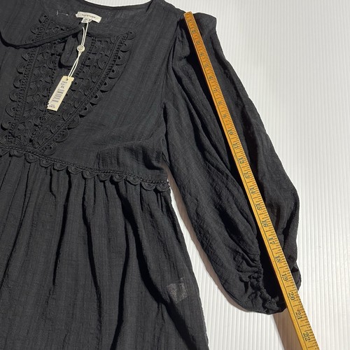 Max Studio Women’s Black 3/4 Sleeve Gauze Blouse Embroidery Lace Size XL NWT - Picture 10 of 12