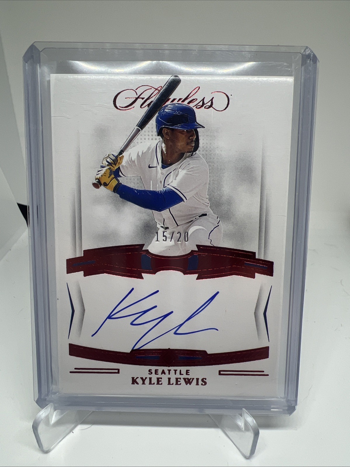 2022 Flawless Baseball Kyle Lewis Auto Red Seattle Mariners /20 view 1
