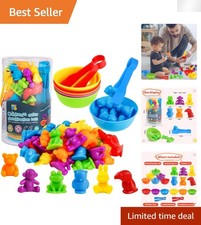 Montessori-Themed Colorful Sorting and Counting Animal Toys for Kids 3-6