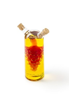 Fox Run 7050 Run Grape Motif Oil and Vinegar Cruet Dispenser Bottle, Clear Boros