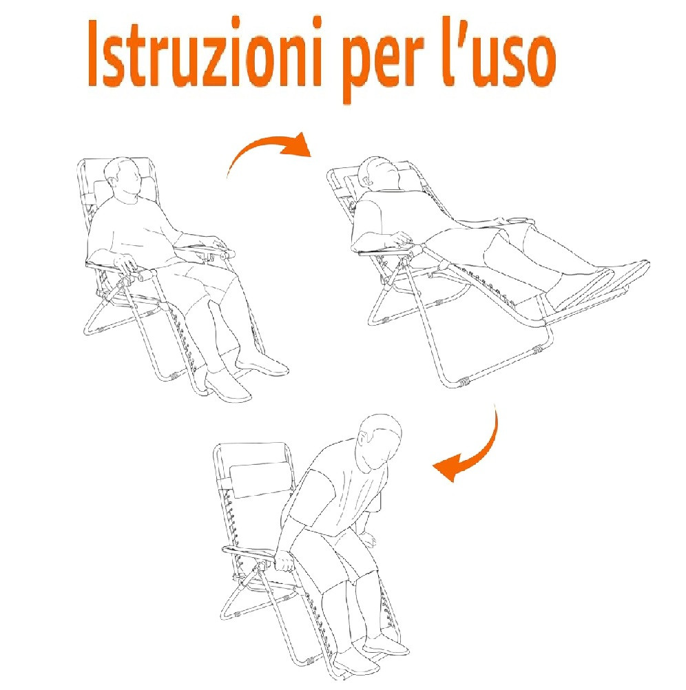 Poltrona Relax Pieghevole 'Zero Gravity' - Per Giardino, Spiaggia, Piscina (colore Beige)