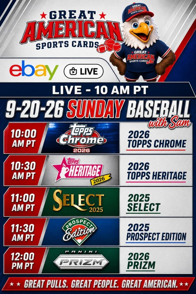 9-20-26 Topps Chrome, Topps Heritage, Select, Prospect Edition, and Prizm