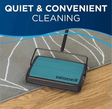 Bissell Easy Sweep Compact Carpet  Floor Sweeper, 2484A, Teal