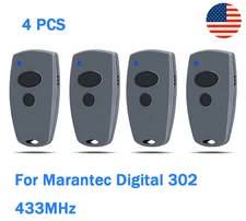 4x remotes for Marantec D302/D304-433, D384/D321/D323-433 for 433Mhz Garage door