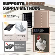 Automatic Chicken Coop Door Opener Light Sensor Auto Pet Door Anti-Pinch  Alert