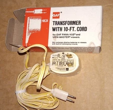 Vintage GAF Transformer 10' Ft. Lifht Cord Viewmaster Pana-Vue Slide Viewer Part