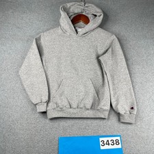Champion Hoodie Sweatshirt Youth Medium Gray Heather Eco Casual Pocket