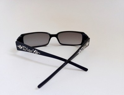 NEU CHRISTIAN DIOR VINTAGE SCHMALE SCHWARZE SONNENBRILLE Mod. T 62