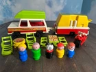 Vintage Fisher Price Little People Play Car/Jeep & Pop-Up Camper 992. VERY NICE