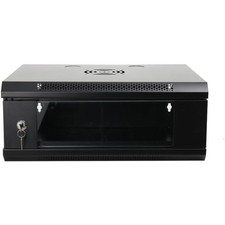4U Server Rack Enclosure, Wall Mount Server Cabinet with Glass Locking Door, ...