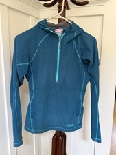 Rab Women's Blue Fleece Pullover Hoodie Quarter Zip Outdoor Size XS
