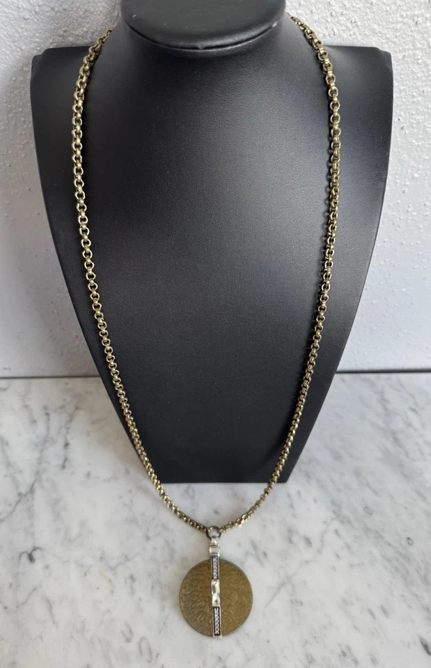 SILPADA KRN0008 Cristal Ficha Latón Disco Swarovski Colgante Cadena Collar Foto 4 de 4