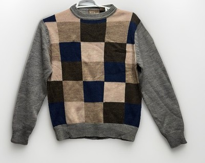 Vintage 90s Brian MacNeil Sportswear Checkerboard Patchwork Sweater Mens Large L