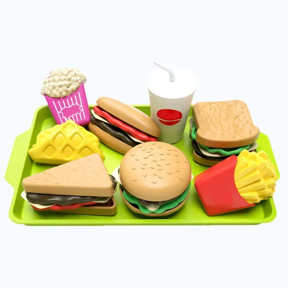 9 PCS Set Detachable Plastic Snack Hamburger Pretend Toy Kid