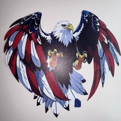 Bald Eagle Metal Wall Art Plasma Cut Painted Patriotic Decor USA Man Cave Gift