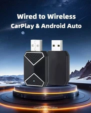 2-in-1 Wireless CarPlay Android Auto Adapter Plug & Play USB For iPhone Android