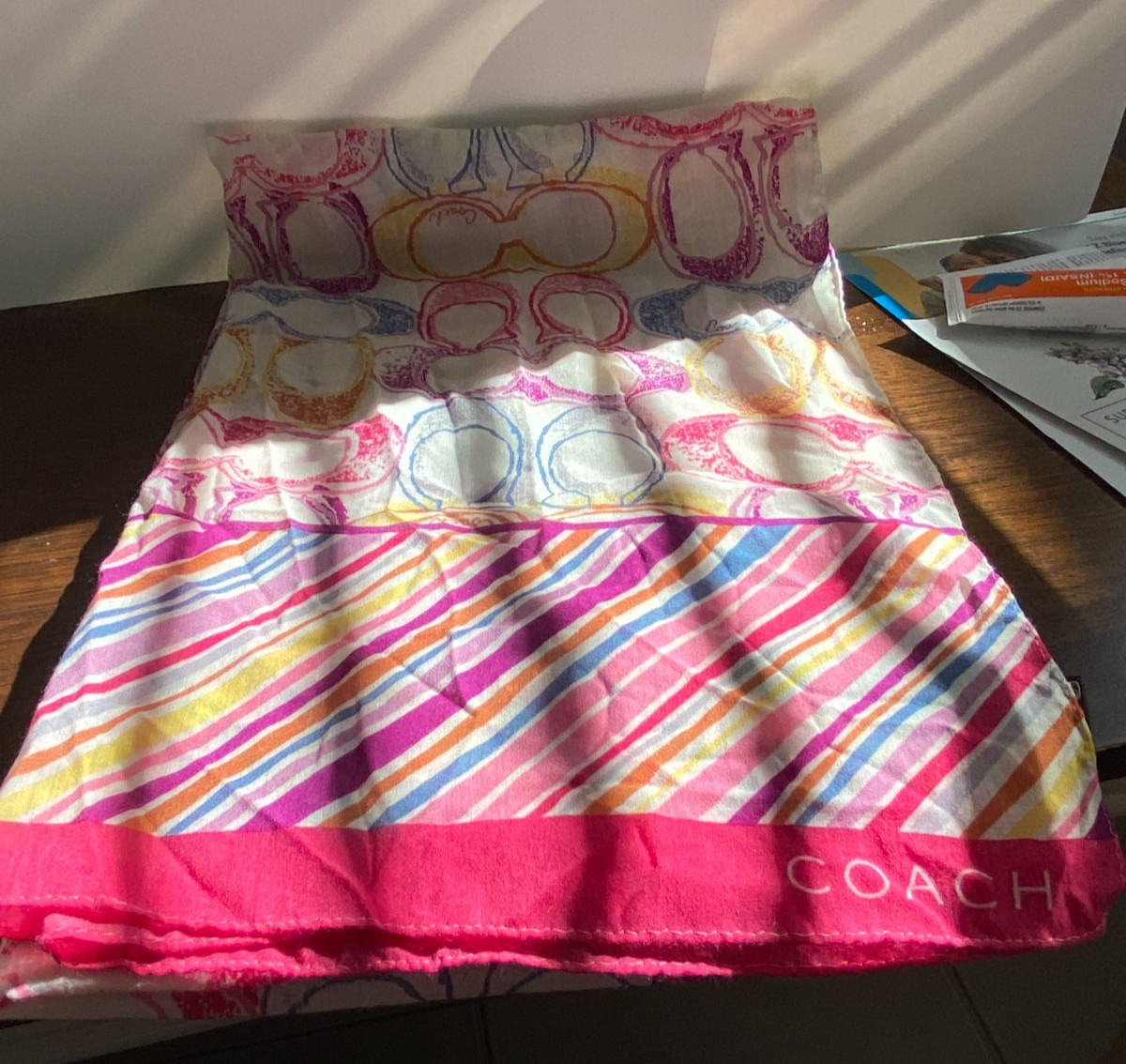 COACH Vintage Polyester Rectangle Scribble Scarf … - image 2