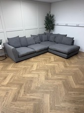Charcoal DFS Saphina Pillow Back Open End Corner Sofa - Delivery Available